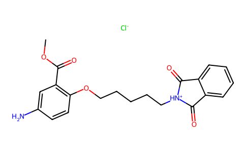 Benzoic acid, 5-amino-2-((5-(1,3-dioxoisoindolin-2-yl)pentyl)oxy)-, methyl ester, hydrochloride 1385